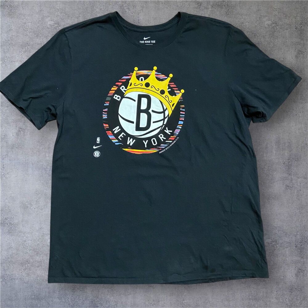 Nike x Notorious BIG Brooklyn Nets New York Biggie Black T-Shirt Men's Size XL